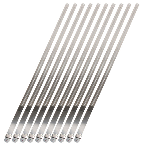 DEI 10213 Stainless-Steel Positive Locking Ties 12mm X 20" (10-Pack) 010213