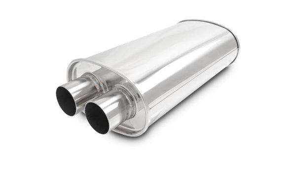 STREETPOWER Oval Muffler  2.25" Inlet/Outlet (Dual In/Out) - 15.0" Body Length