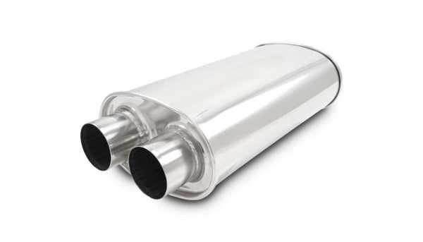 STREETPOWER Oval Muffler  3.0" Inlet/Outlet (Dual In/Out) - 15.0" Body Length