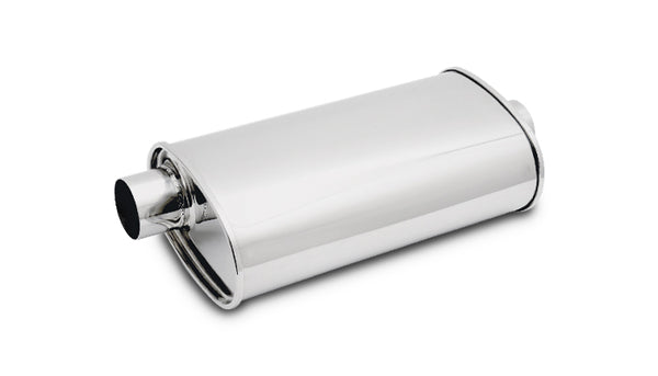 STREETPOWER Oval Muffler  2.5" Inlet/outlet (Offset-Center)