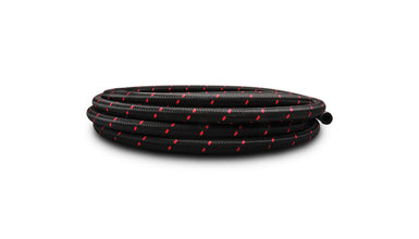 Vibrant Performance - 11964R - 10ft Roll Of Black Red Nylon Braided Flex Hose; AN Size: -4; Hose ID: 0.22 In.;