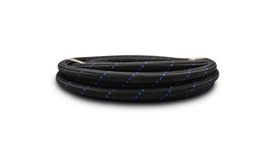 Vibrant Performance - 11976B - 20ft Roll Of Black Blue Nylon Braided Flex Hose; AN Size: -6; Hose ID: 0.34 In.;