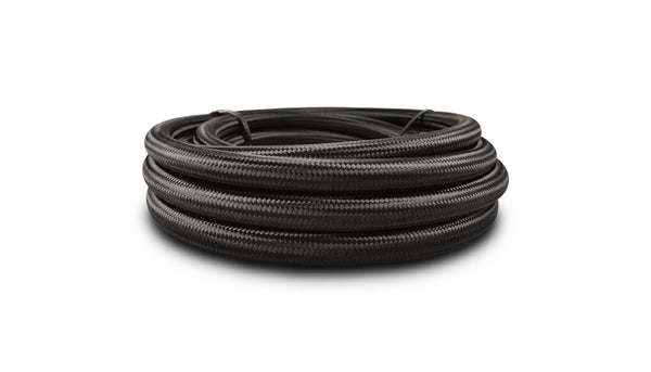 Vibrant Performance - 11986 - 5ft Roll Of Black Nylon Braided Flex Hose; AN Size: -6; Hose ID 0.34 In.