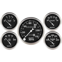 5 PC. GAUGE KIT 3-1/8 In. & 2-1/16 In.  MECH. SPEEDOMETER OLD TYME BLACK