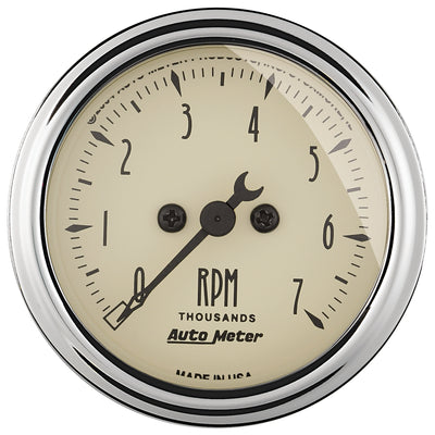 2-1/16 In. IN-DASH TACHOMETER 0-7000 RPM ANTIQUE BEIGE