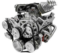 Big Block Chevy Clear Powder Coat Style Track Serpentine Kit (AC/PS/ALT)