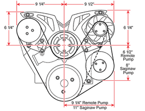 Small Block Chevy Clear Powder Coat Style Track Serpentine Kit (AC/PS/ALT)