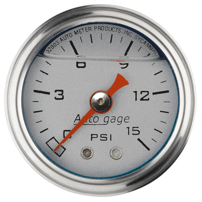 1-1/2 In. PRESSURE 0-15 PSI SILVER