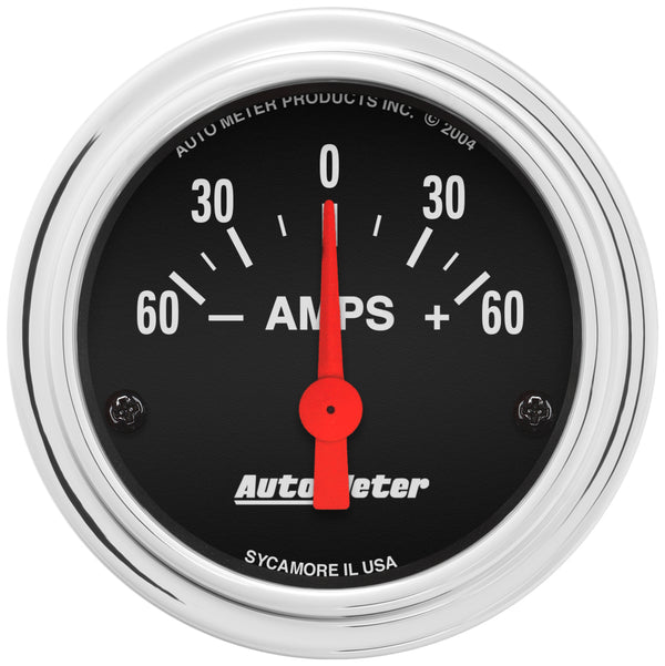 2-1/16 In. AMMETER 60-0-60 AMPS TRADITIONAL CHROME