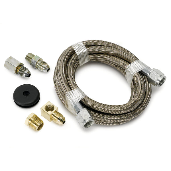 LINE BRAIDED STAINLESS STEEL #4 DIA. 6FT. LENGTH -4AN AND 1/8 In. NPTF FITTINGS