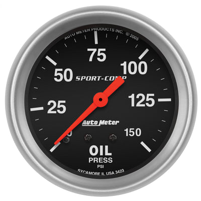 2-5/8 In. OIL PRESSURE 0-150 PSI SPORT-COMP