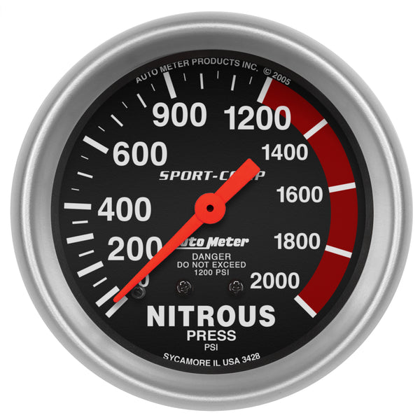 2-5/8 In. NITROUS PRESSURE 0-2000 PSI SPORT-COMP