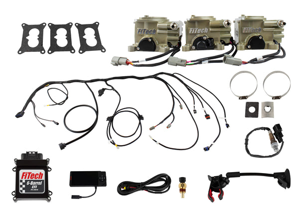FiTech - Go EFI 3x2 Tri Power 600 HP Classic Gold EFI System