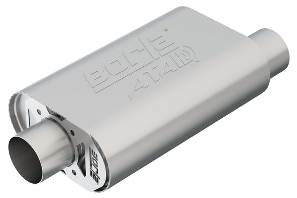 CrateMuffler Muffler Chevrolet Small Block 350/ 383/ 406 CID V8 High Output 3" Offset Inlet/ 3" Center Outlet ATAK