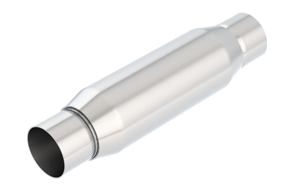 CrateMuffler Resonator 2.5" Center Inlet/ 2.5" Center Outlet 3.5" Round X 10" Long Body