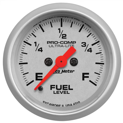 2-1/16 In. FUEL LEVEL PROGRAMMABLE 0-280 O ULTRA-LITE