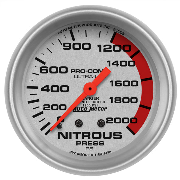 2-5/8 In. NITROUS PRESSURE 0-2000 PSI ULTRA-LITE