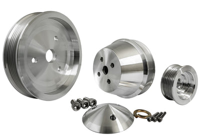 Small Block Chevy High Flow Serpentine Pulley Kit - 1V