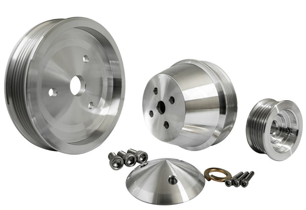 Small Block Chevy High Flow Serpentine Pulley Kit - 1V