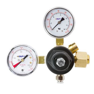 CO2 BOTTLE REGULATOR ONLY ADJUSTABLE DUAL GAUGES