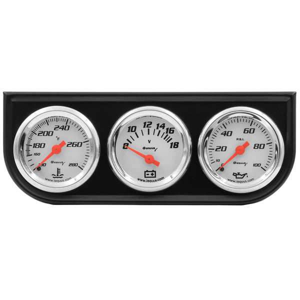 1-1/2 Dia Triple Gauge Set w/Black Panel