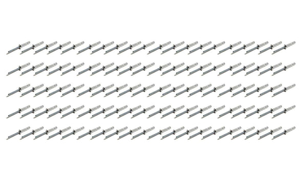Small Head Rivet Silver 100pc 3/16in Long Shank