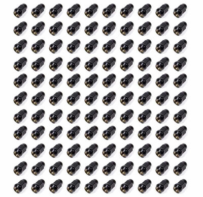 100 Lugnuts 1/2 Acorn Bulge 3/4in Hex Black
