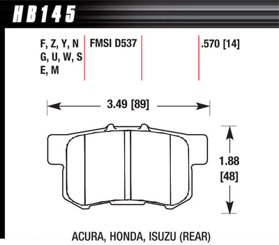 Street Brake Pads Rear Honda HP Plus