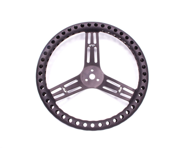 Streering Wheel 14in Dished Drilled Black