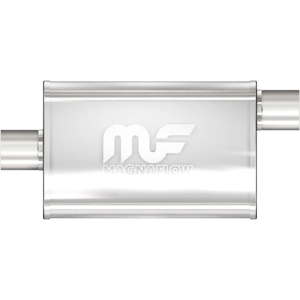 Stainless Muffler 3in Offset In/Center Out