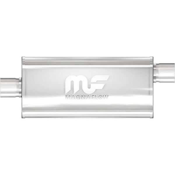 Stainless Muffler 3in Offset In/Center Out