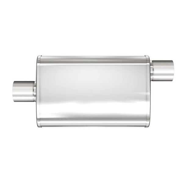 Stainless Muffler 3in Center In / Offset Out