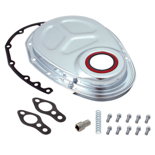 SBC Timing Chain Cover Kit Chrome