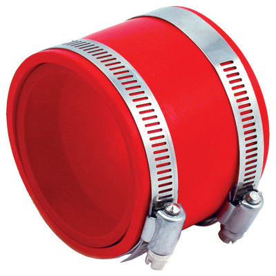 Coupler 3in PVC w/Red Insert