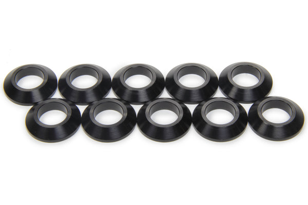 Tapered Spacers 1/2in ID 1/4in Thick Black 10pk