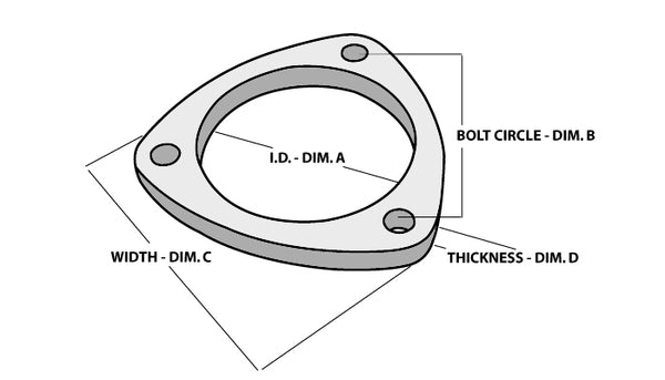 3-Bolt Stainless Steel Flanges 2.5In I.D.