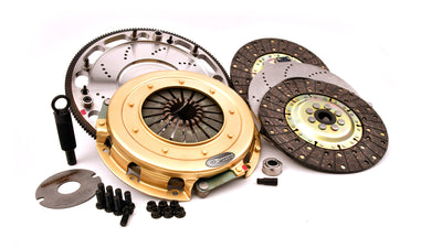 Centerforce SST 10.4 Multi=Disc Clutch And Flywheel Kit 44.15 Lbs 164 Tooth Gear 0 In/oz Internally Balanced 8 Bolt Crank 925 Ft/lbs Capacity 10.4in Dia. 26-Spline Fits Ford Mustang 8 Cyl