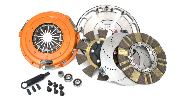 Centerforce DYAD ? DS 10.4 Multi-Disc Clutch And Flywheel Kit 46.45 Lbs 168 Tooth Gear 0 In/oz Internally Balanced 6 Bolt Crank 1300 Ft/lbs Capacity 10.4in Dia. 26-Spline Fits Chevrolet/Pontiac Cars 8 Cyl